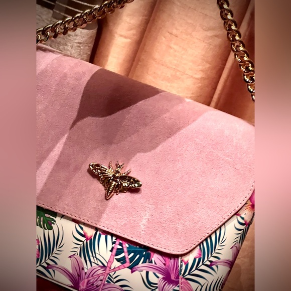 New NWT MADE IN ITALY VERA PELLE GENUINE LEATHER LILAC PINK FLAMINGO PURSE - Picture 5 of 15